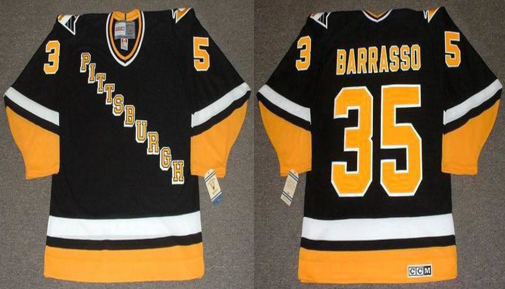 2019 Men Pittsburgh Penguins #35 Barrasso Black CCM NHL jerseys